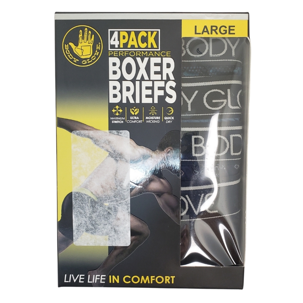 Body Glove Men's Performance Boxer Briefs 4 Pairs Large NWT